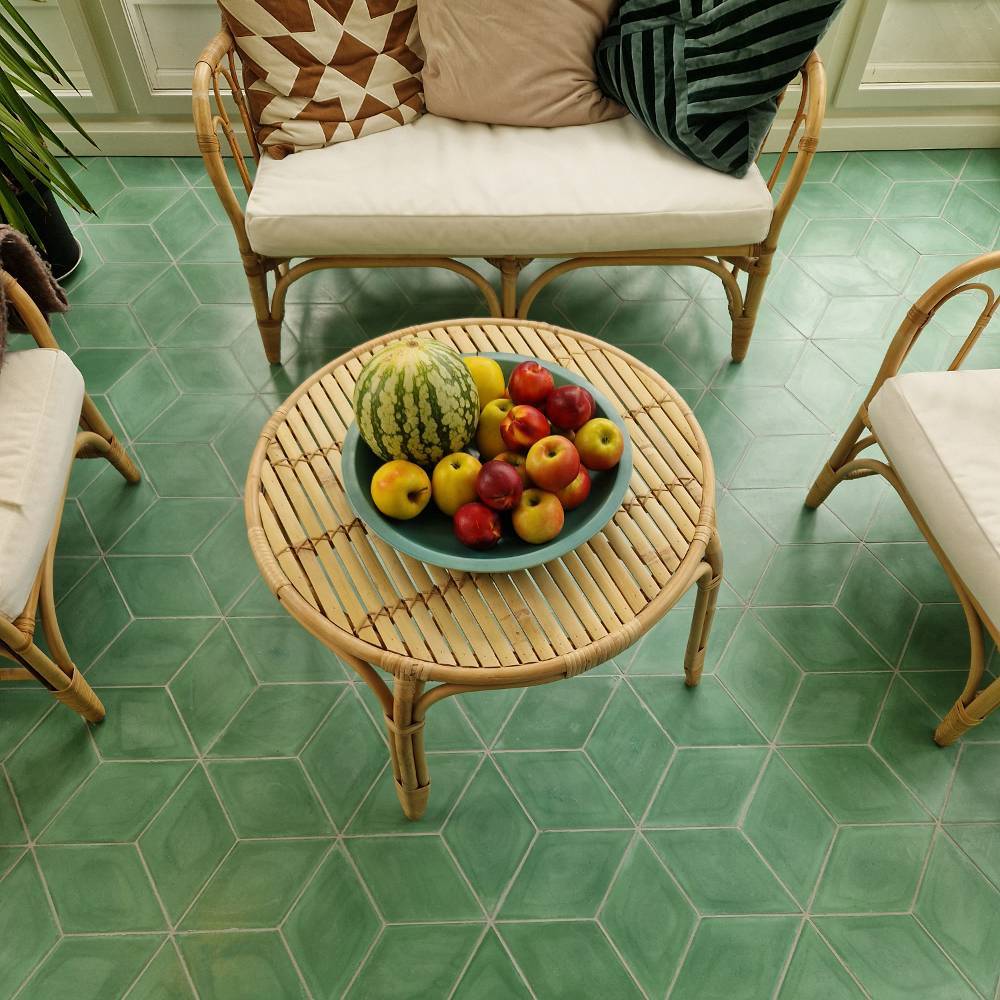 Villa Tiles, Cement tiles, Zementfliesen, Carreaux de ciment, encaustic tiles, exclusive tiles, luxury tiles, handmade tiles, handcrafted tiles, diamond tiles, diamond shaped tiles, danish design tiles, moroccan tiles, handgjort kakel, håndlagde fliser